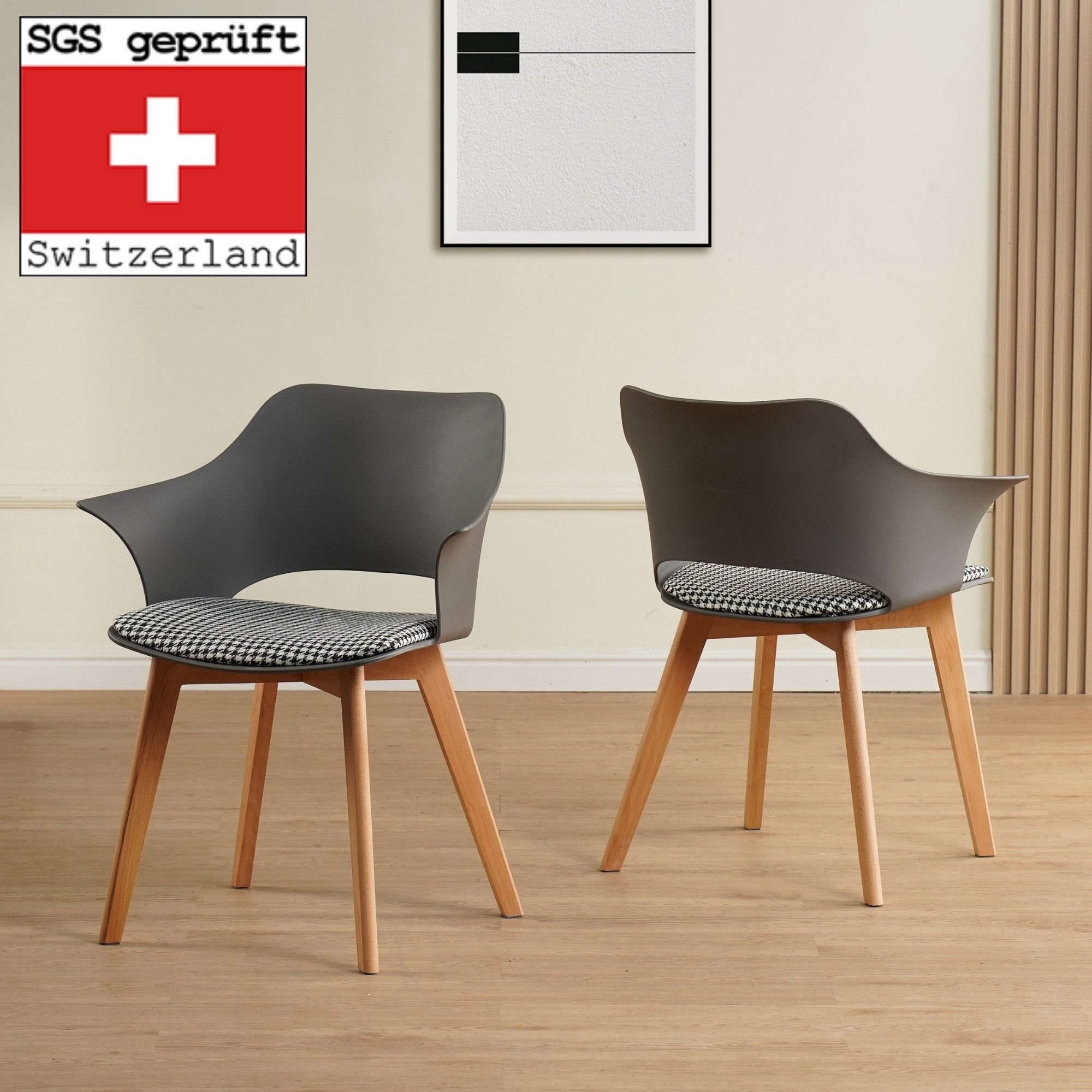 Albatros International Esszimmerstuhl Esszimmerstuhl AALBORG 4er Set Grau M günstig online kaufen