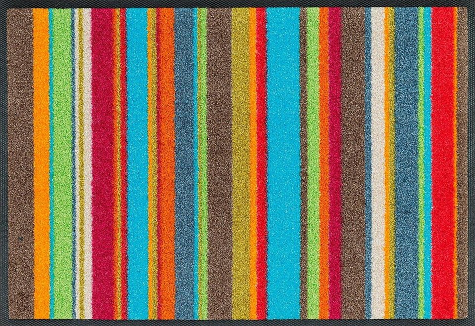 Fußmatte Stripes, wash+dry by Kleen-Tex, rechteckig, Höhe: 7 mm,  Schmutzfangmatte, modernes Streifen Design, rutschhemmend, waschbar