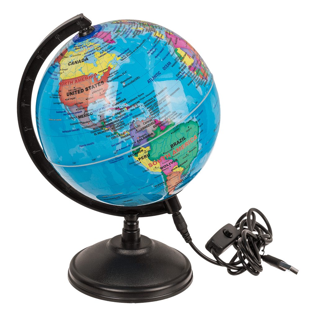 Globus Rotierende Weltkugel Lampe ca. 15,5 cm in Geschenkkarton Weltglobus