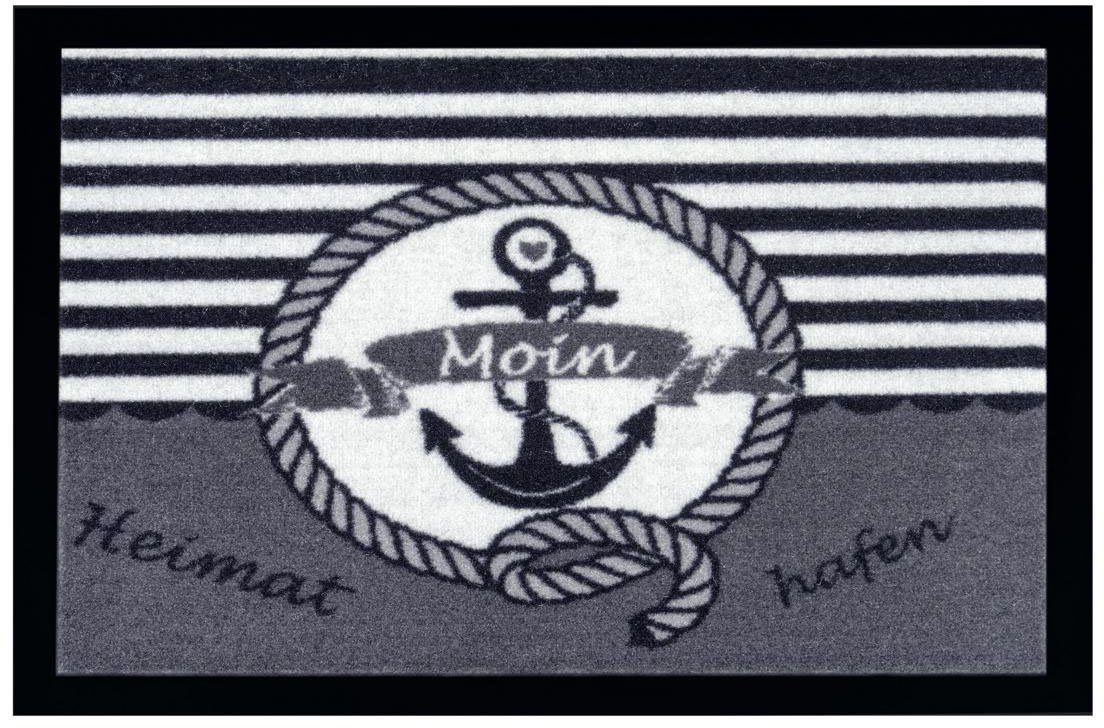 HANSE Home Fußmatte Heimathafen, Türmatte, rechteckig, Höhe: 7 mm, In- & Outdoor, Rutschfest, Schriftzug, Waschbar, Wetterfest, Flur