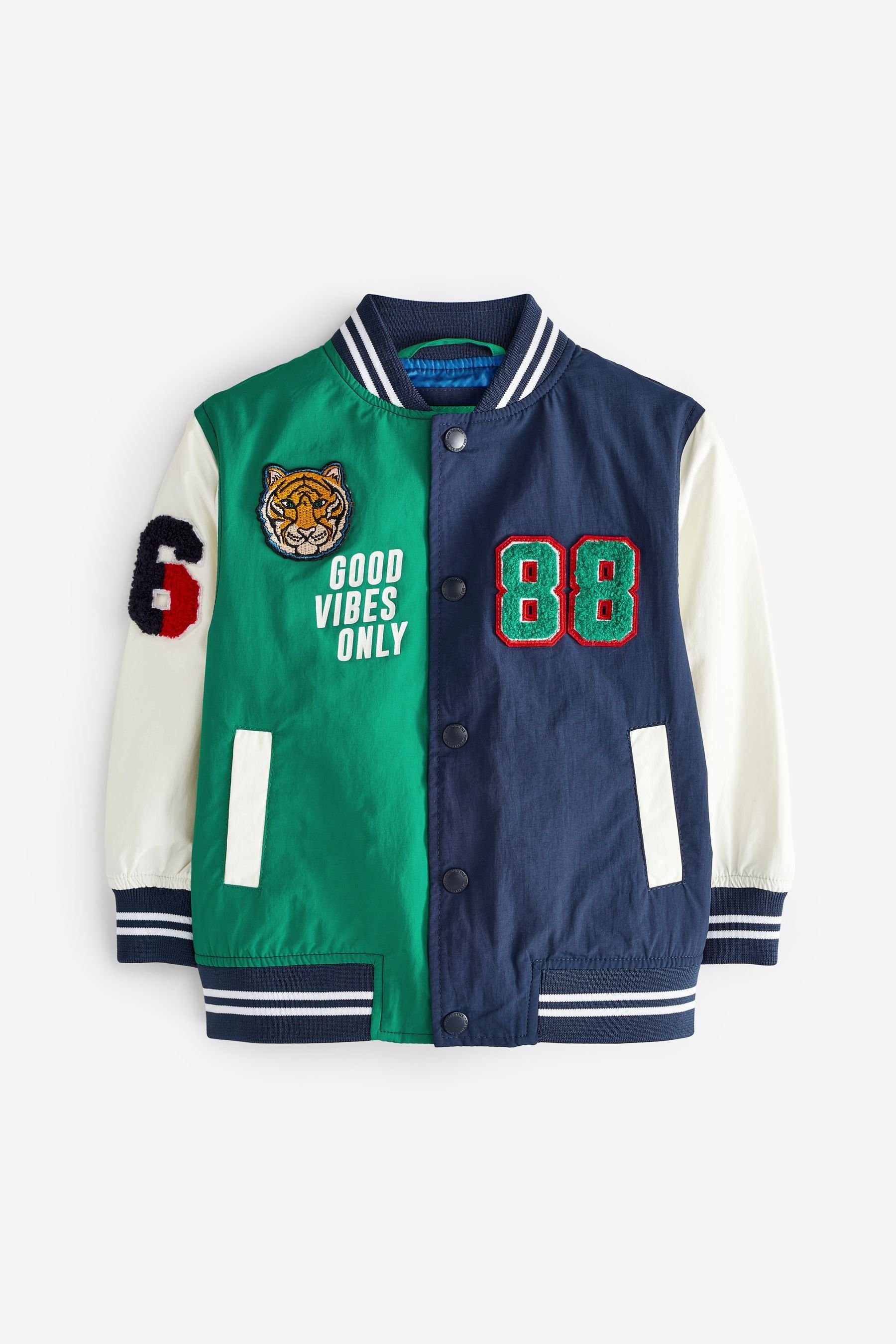 Next Blouson Patchwork-Varsity Jacke im Blockfarbendesign (1-St)