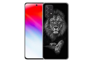 MuchoWow Handyhülle Löwe - Tiere - Schwarz - Weiß, Phone Case, Handyhülle Samsung Galaxy A53, Silikon, Schutzhülle