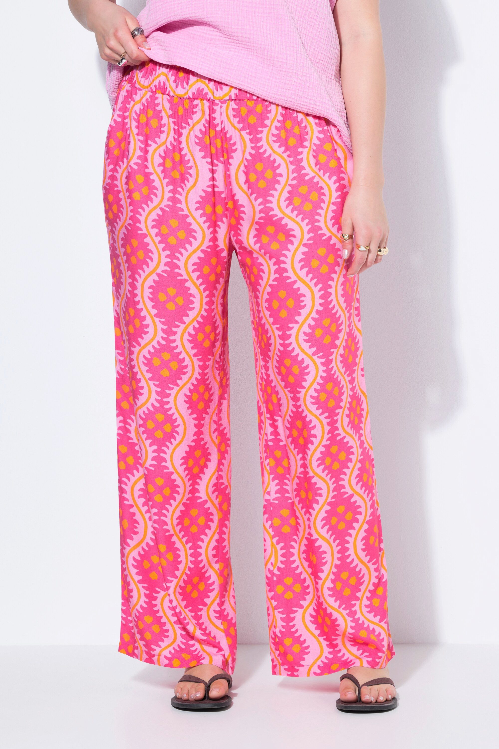 Schlupfhose Hose Wide Legs High Waist Alloverprint