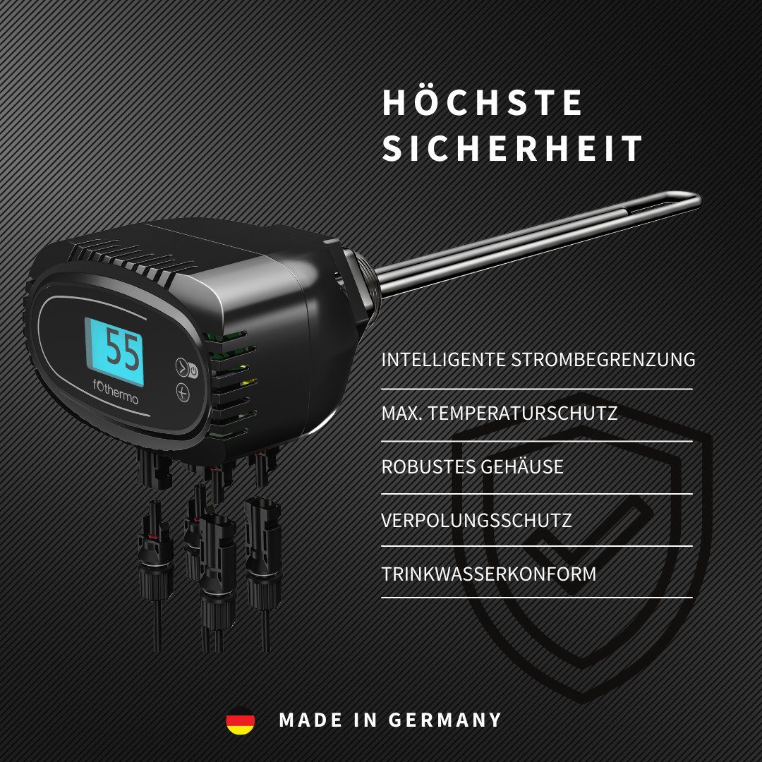 fothermo System AG Heizstab ROD-1000, Einzelprodukt, 1000 W; PV-Direktanschluss; stufenlos; ohne Wechselrichter