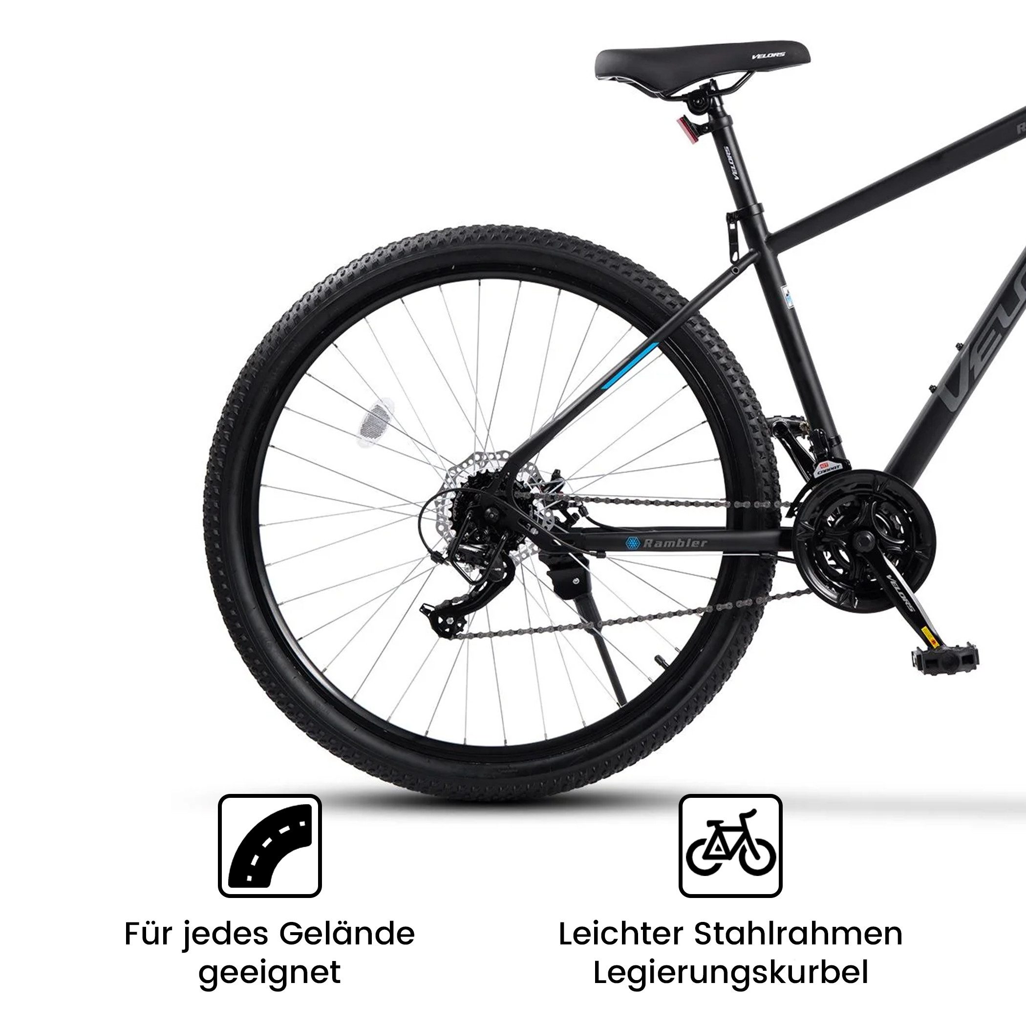 Velors Mountainbike 26 27.5 29 Zoll Fahrrad für Herren Damen, Mädchen und Jungen, 21 Gang, Kettenschaltung, Hochwertiger Rahmen, Jugendfahrrad MTB Hardtail Fahrrad Bike