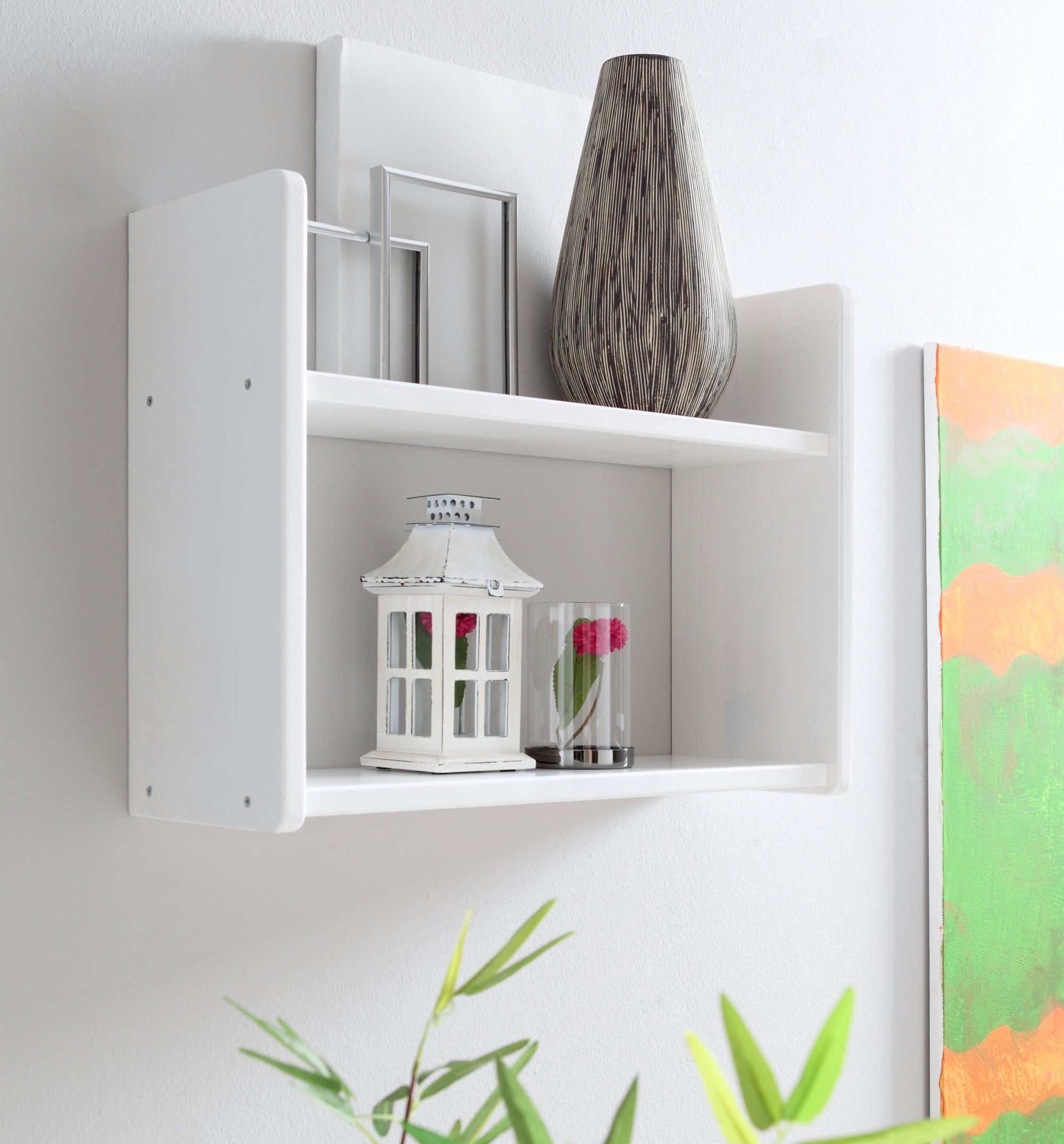 Ticaa Wandregal Wandregal Hängeregal Kiefer Weiß, in verschiedenen Variante günstig online kaufen