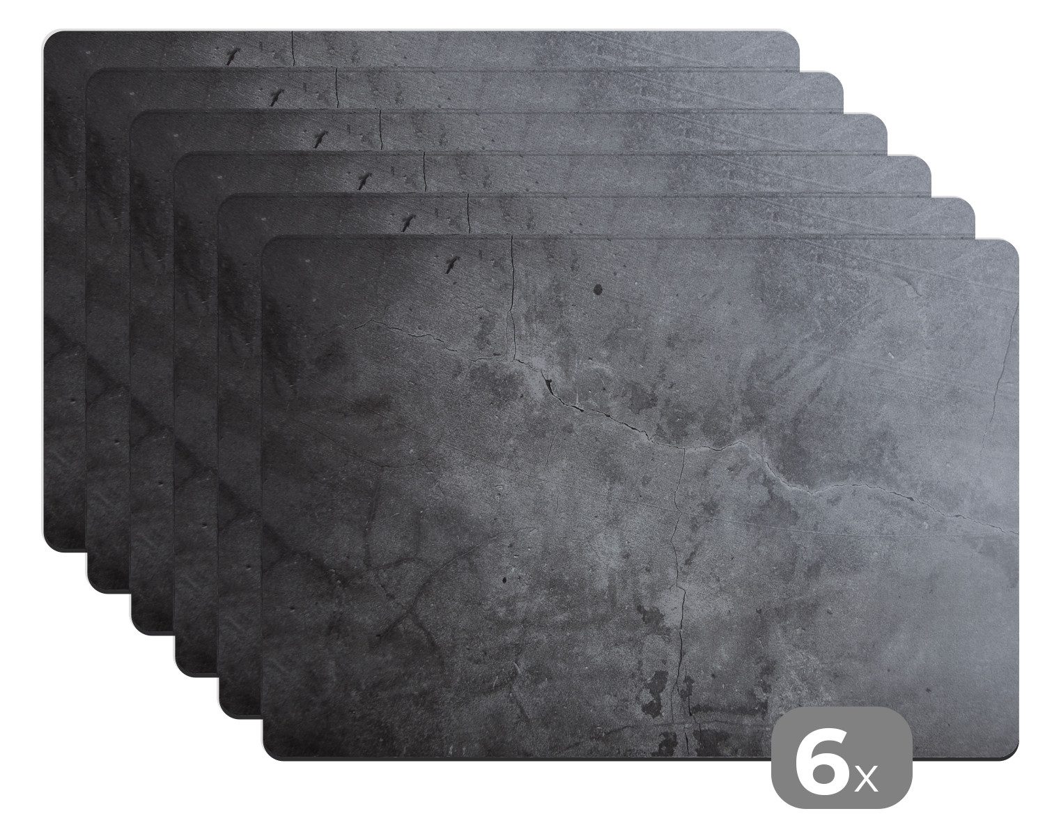 MuchoWow Platzset Industriell - Beton - Grau - Schiefer - Retro, (6-St), Platzsets, Tischset, Abwaschbar, Tischsets, Platzdeckchen