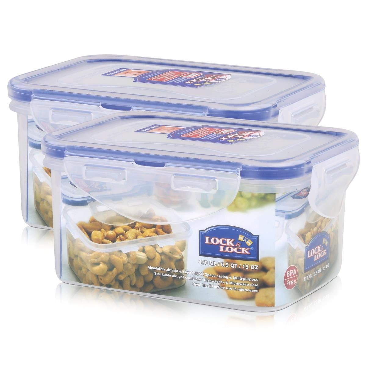 LOCK & LOCK Vorratsdose »Lock&Lock HPL807 Vorratsdose 470ml Luft und Wasserdicht rechteckig