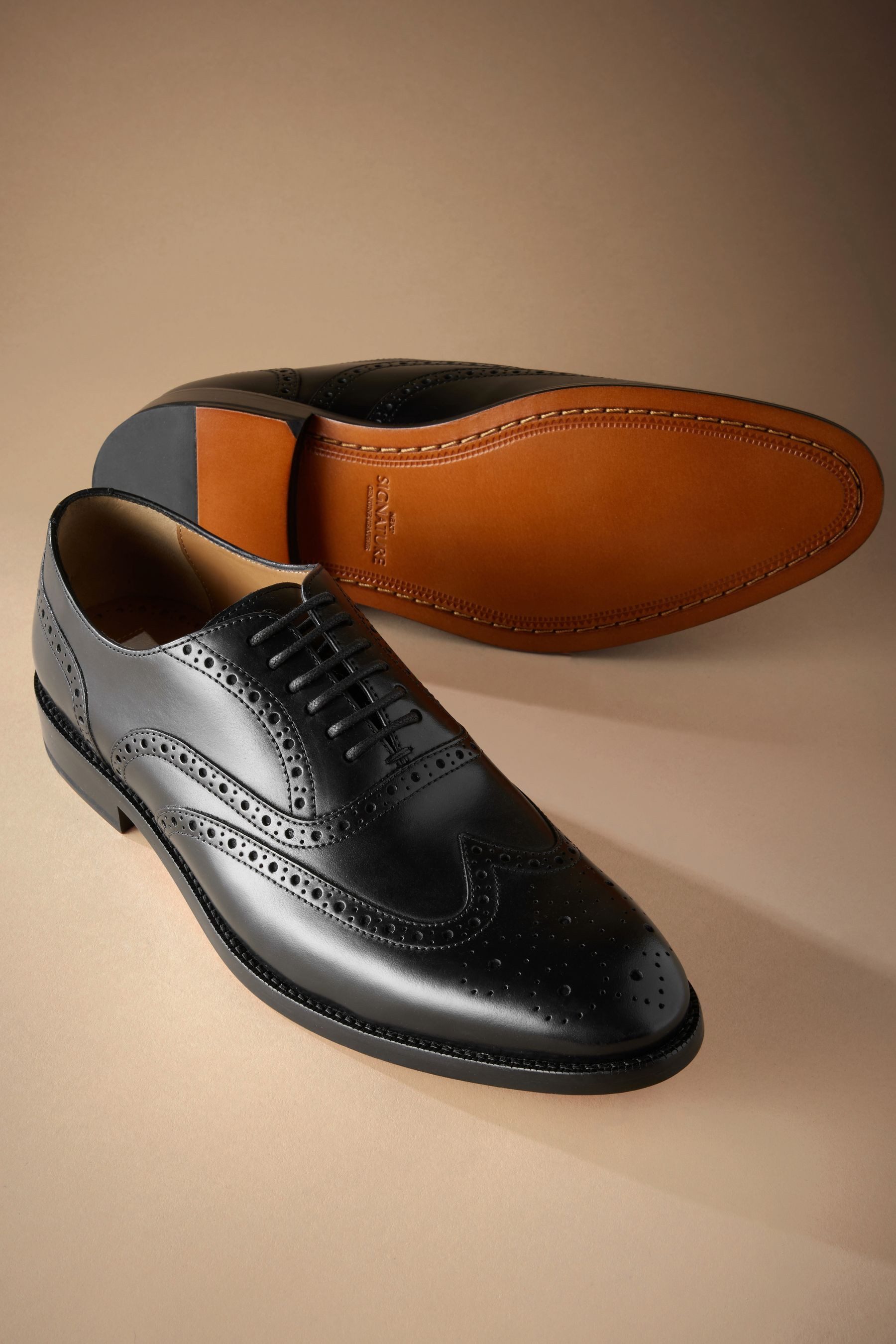 Next Signature Brogues aus italienischem Leder Budapester (1-tlg)