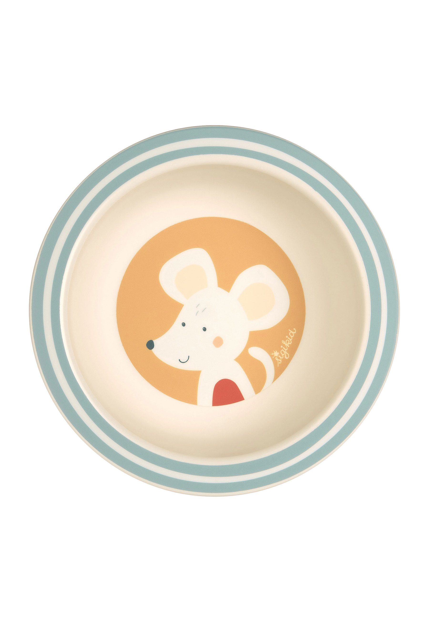 Sigikid Kindergeschirr-Set Kindergeschirr Schüssel Maus rPET "4 Freunde" (5-tlg), Material außen: 100% rPET, Material innen: Silikonring im Boden