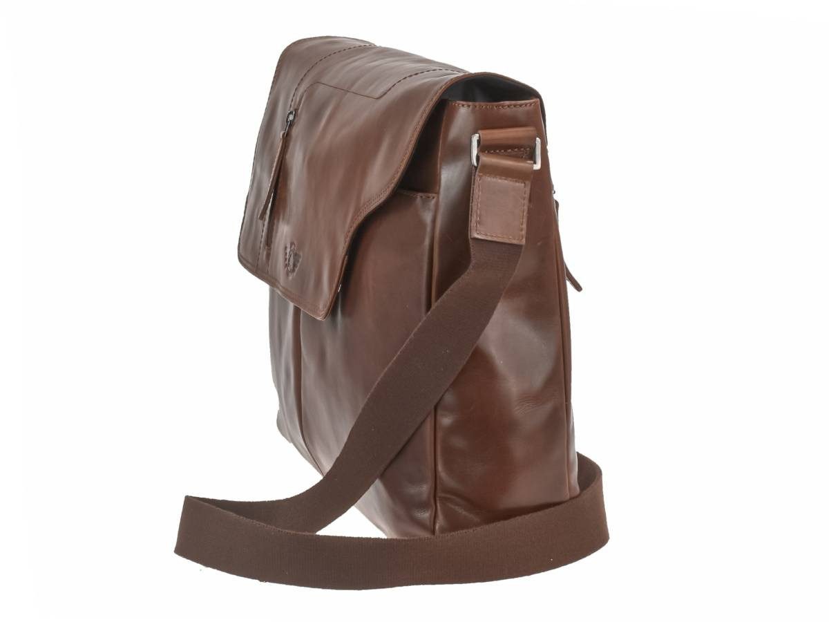 Greenburry Umhängetasche "Waxy Vintage" Leder Schultertasche Messenger für Damen und Herren, Hauptfach 38x30cm, Notebookfach 34x23cm, 160cm Schultergurt