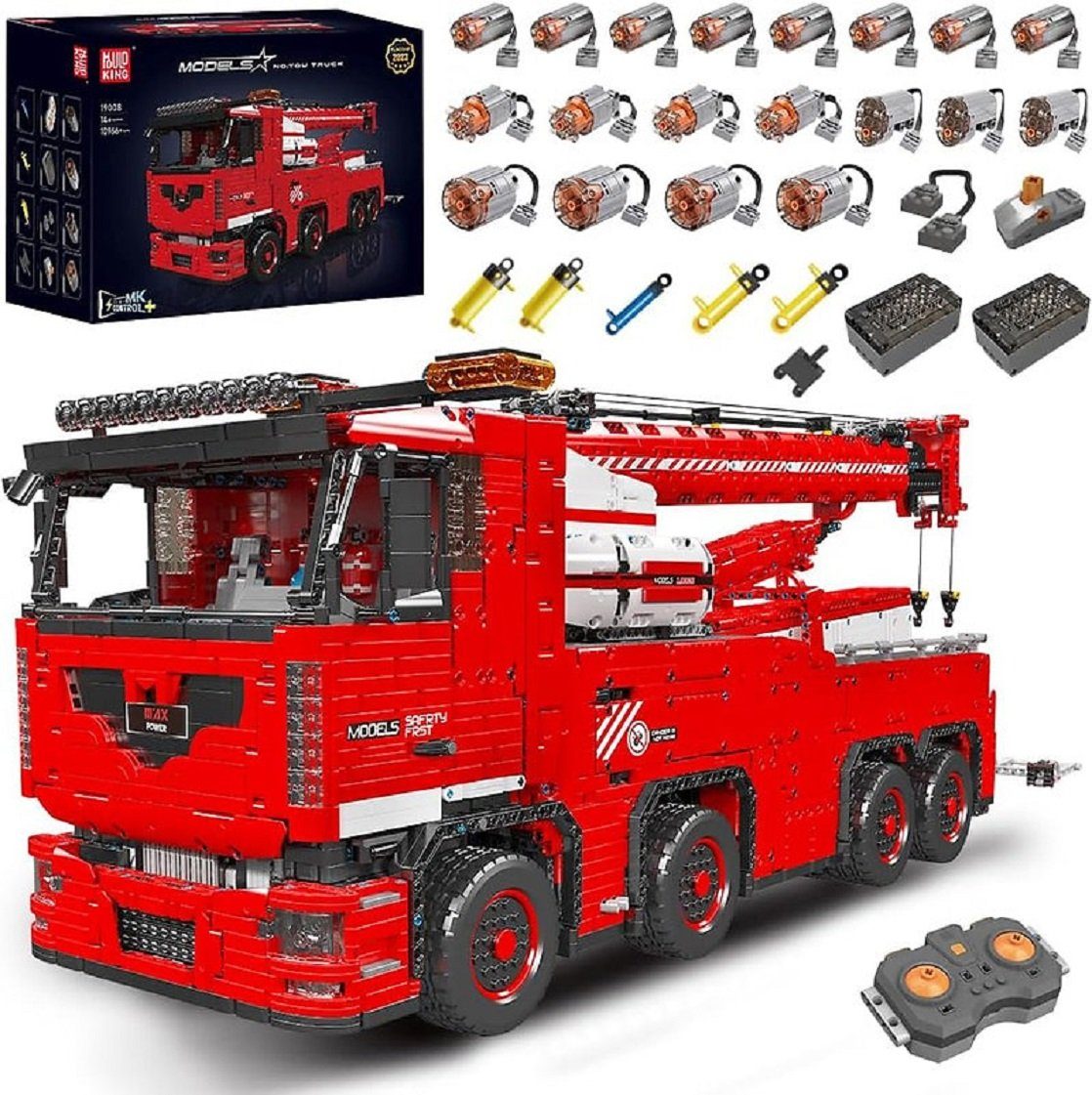Mould King Mould King 19008S Tow Truck Flagship Edition 10.966 Teile - RC-Control Konstruktionsspielsteine, (10966 St)