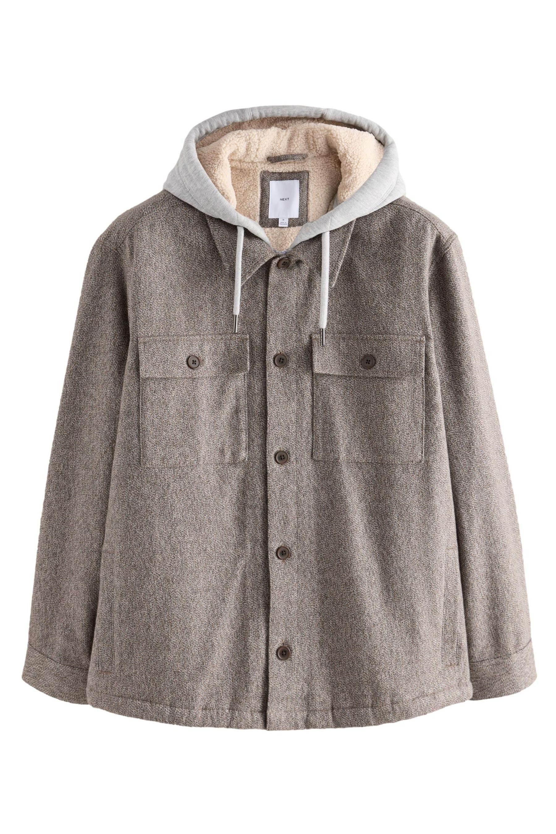 Hemdjacke Strukturierte Hemdjacke mit Kapuze und Borg-Futter