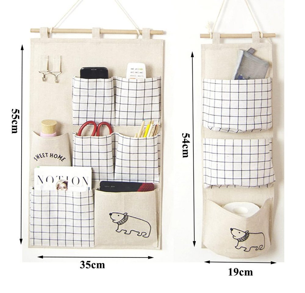 Thumbnail - NUODWELL Aufbewahrungsbox 2 Stück Hängeorganizer Tür Wand Organizer Utensilientasche Hängende