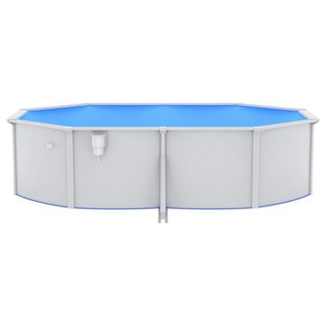furnicato Pool mit Sandfilterpumpe und Leiter 490x360x120 cm