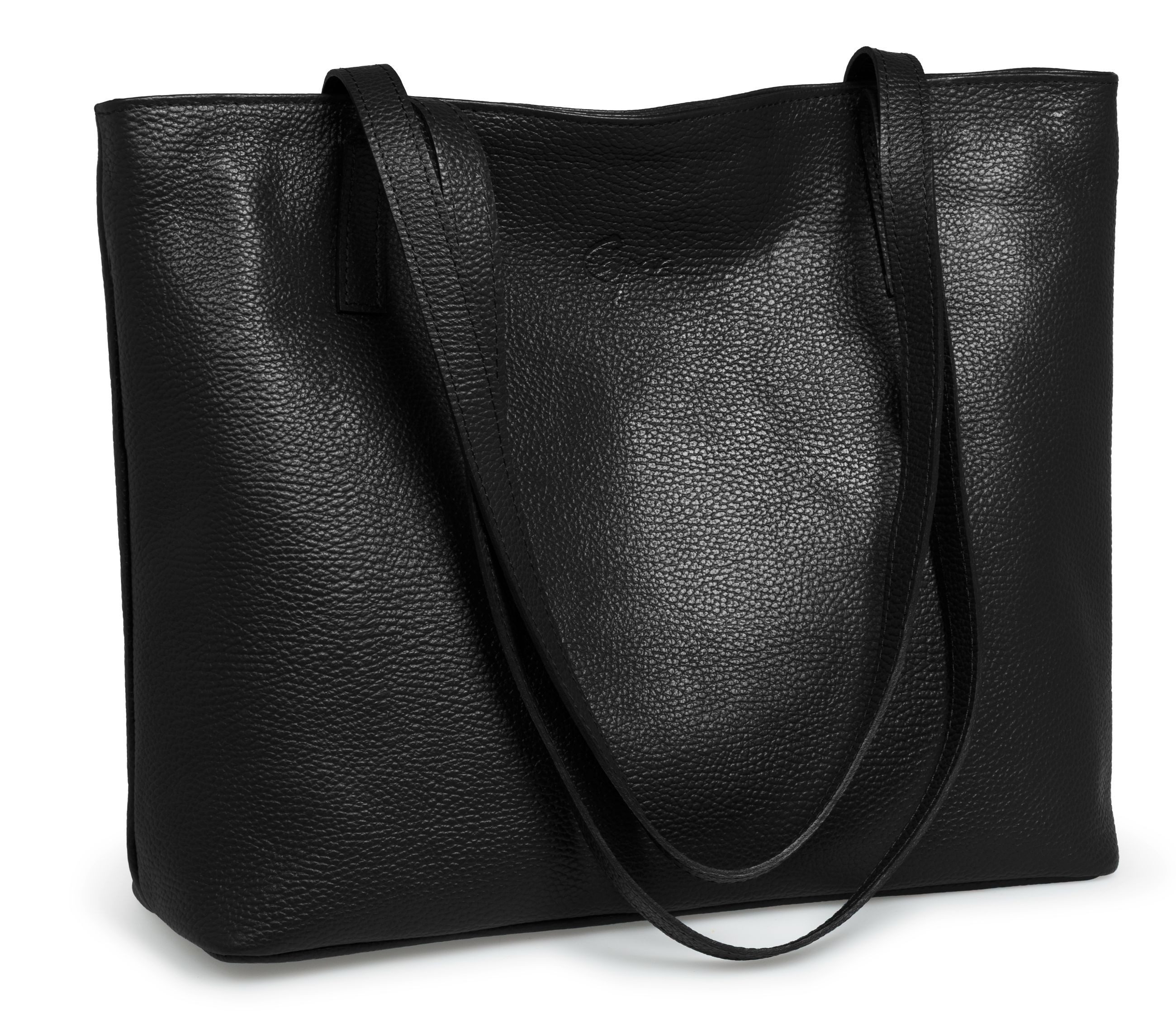 Caspar Schultertasche Leder Damen Shopper Tasche - PREMIUM LINE - Modell No.853, elegant, robust & unempfindlich - 100% Echtleder - Handmade in Italy