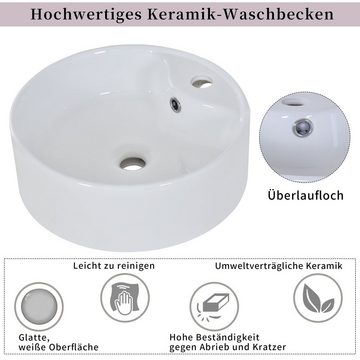 PFCTART Waschtisch Hängewaschtisch 50 cm, Marmor-Arbeitsplatte, Offener Stauraum