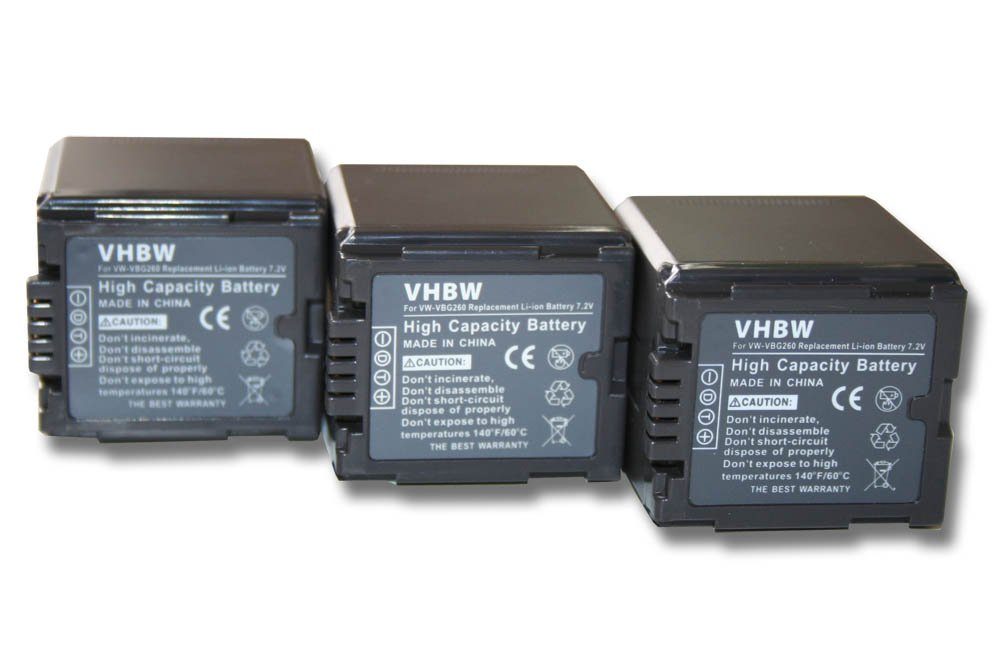 vhbw passend für Panasonic HDC-SD9, HDC-SD200, HDC-SD300, HDC-SD600, Kamera-Akku 2000 mAh