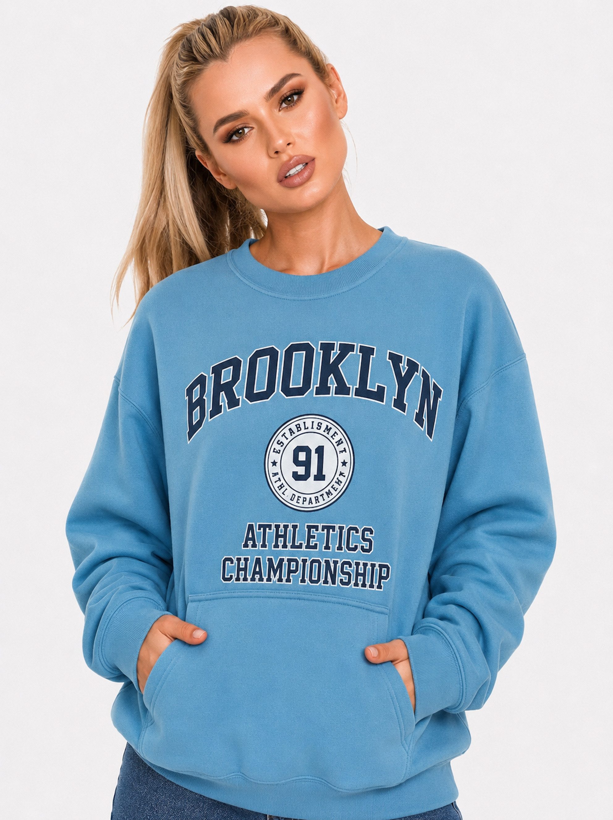 Worldclassca Sweatshirt Worldclassca Damen Sweatshirt "BROOKLYN" Freizeit Sport Sweater Shirt Neue Kollektion - Stilvolle und gemütliche Sreetwear Mode für Damen