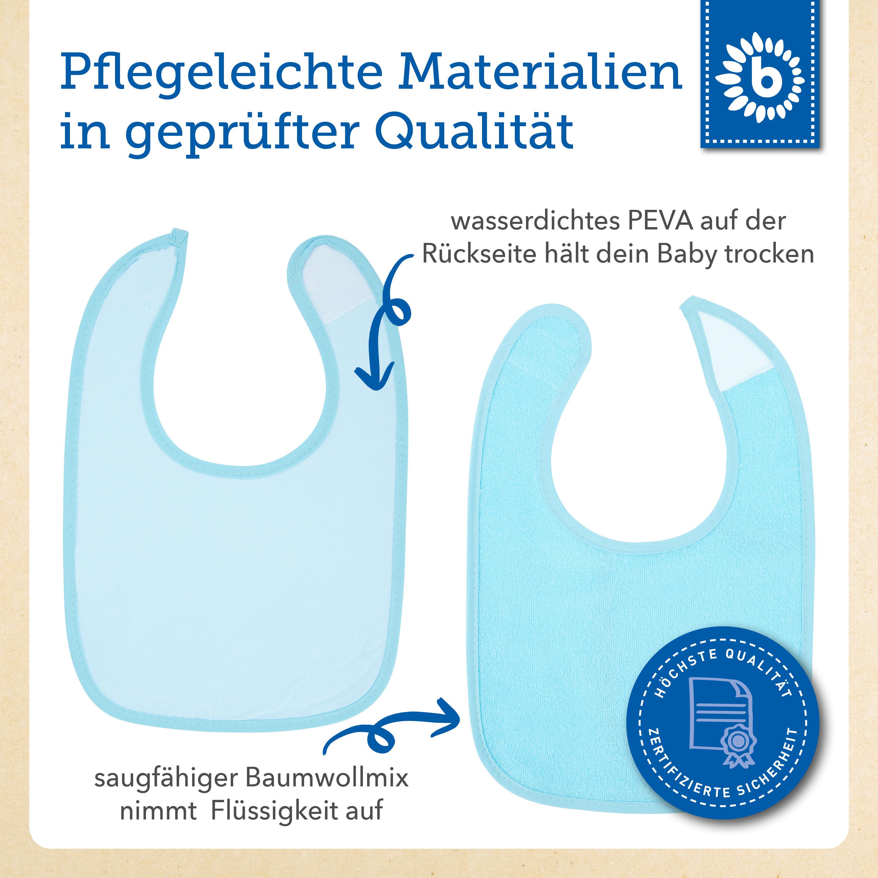 BIECO Lätzchen Bieco Baby Lätzchen 10er Pack Baby Lätzchen Wasserdicht Schlabberlatz