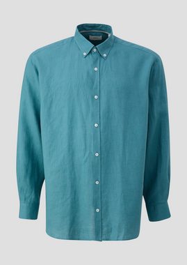 s.Oliver Langarmhemd Leinenhemd mit Button-Down-Kragen