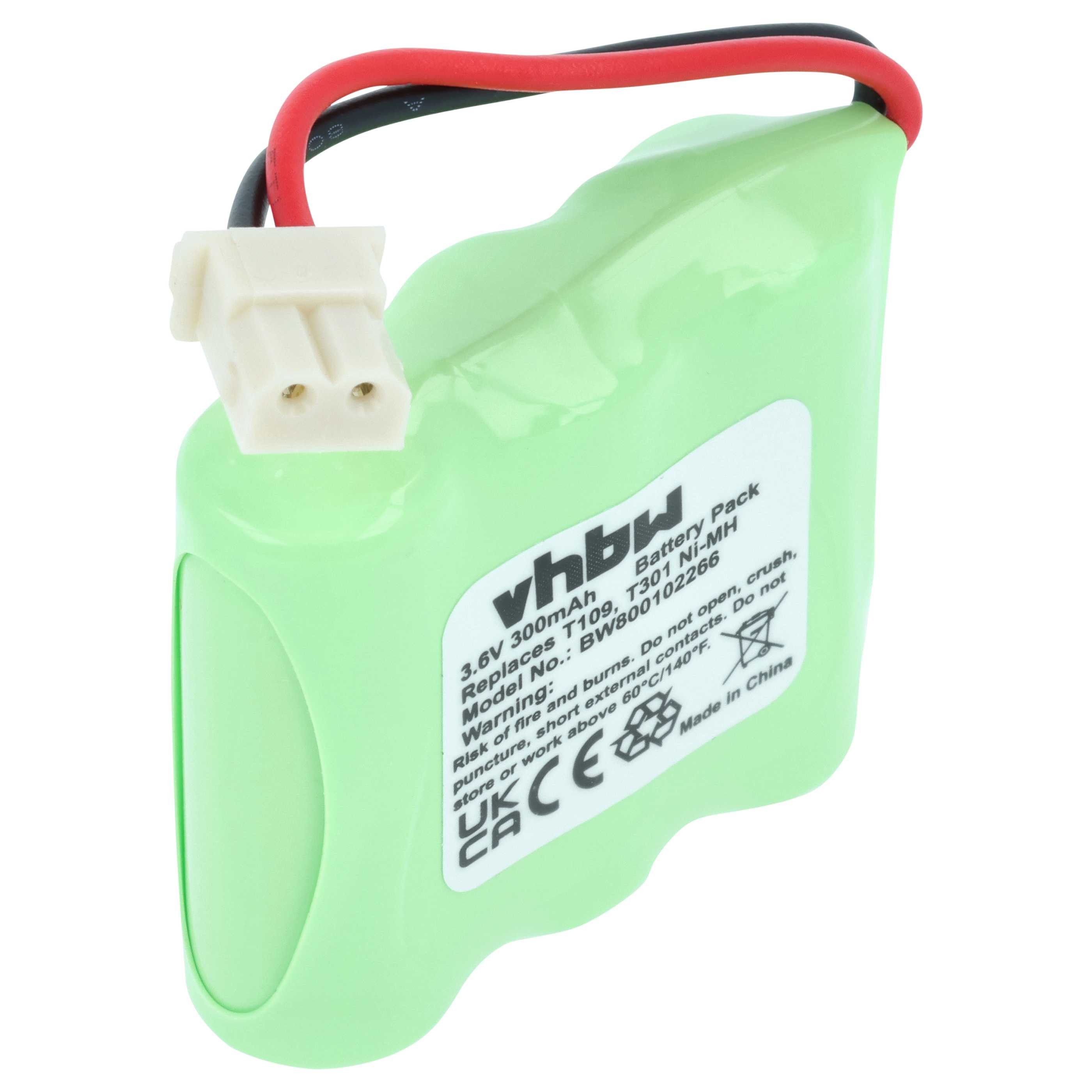 Akku Ersatz für T301, T109 für Festnetz & DECT (300 mAh, 3,6 V, NiMH) Akku