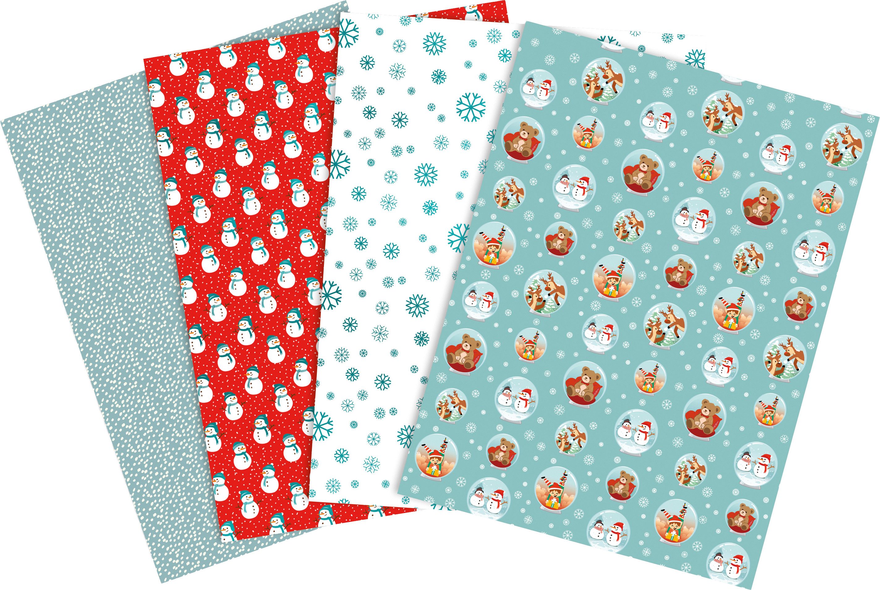 décopatch Motivpapier Winter, 4er-Set, 30 x 40 cm