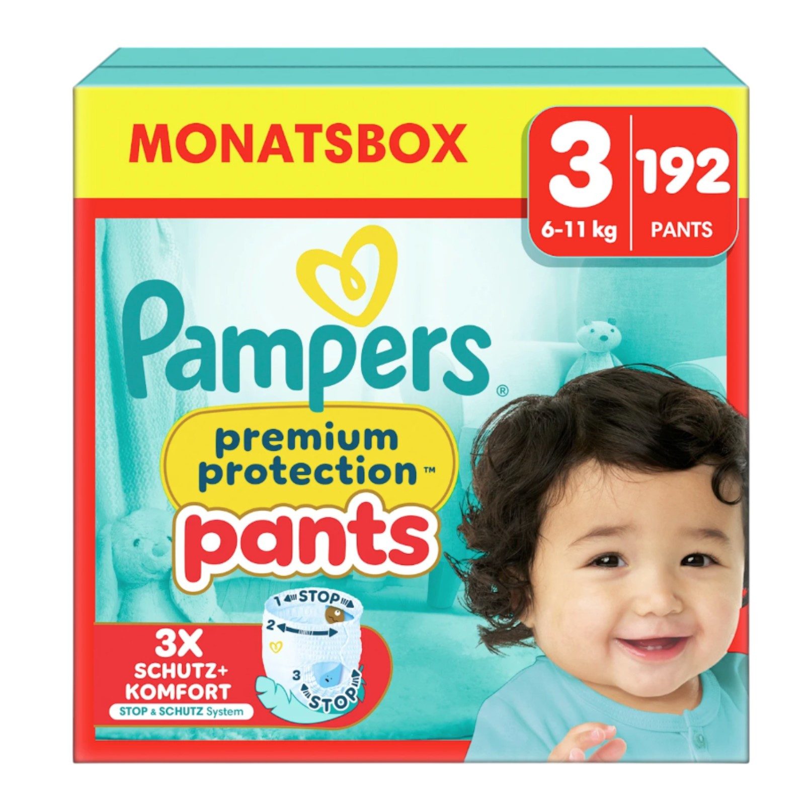 Pampers Windeln Baby Pants Premium Protection Gr. 3 (6-11 kg), Monatsbox, 192 St