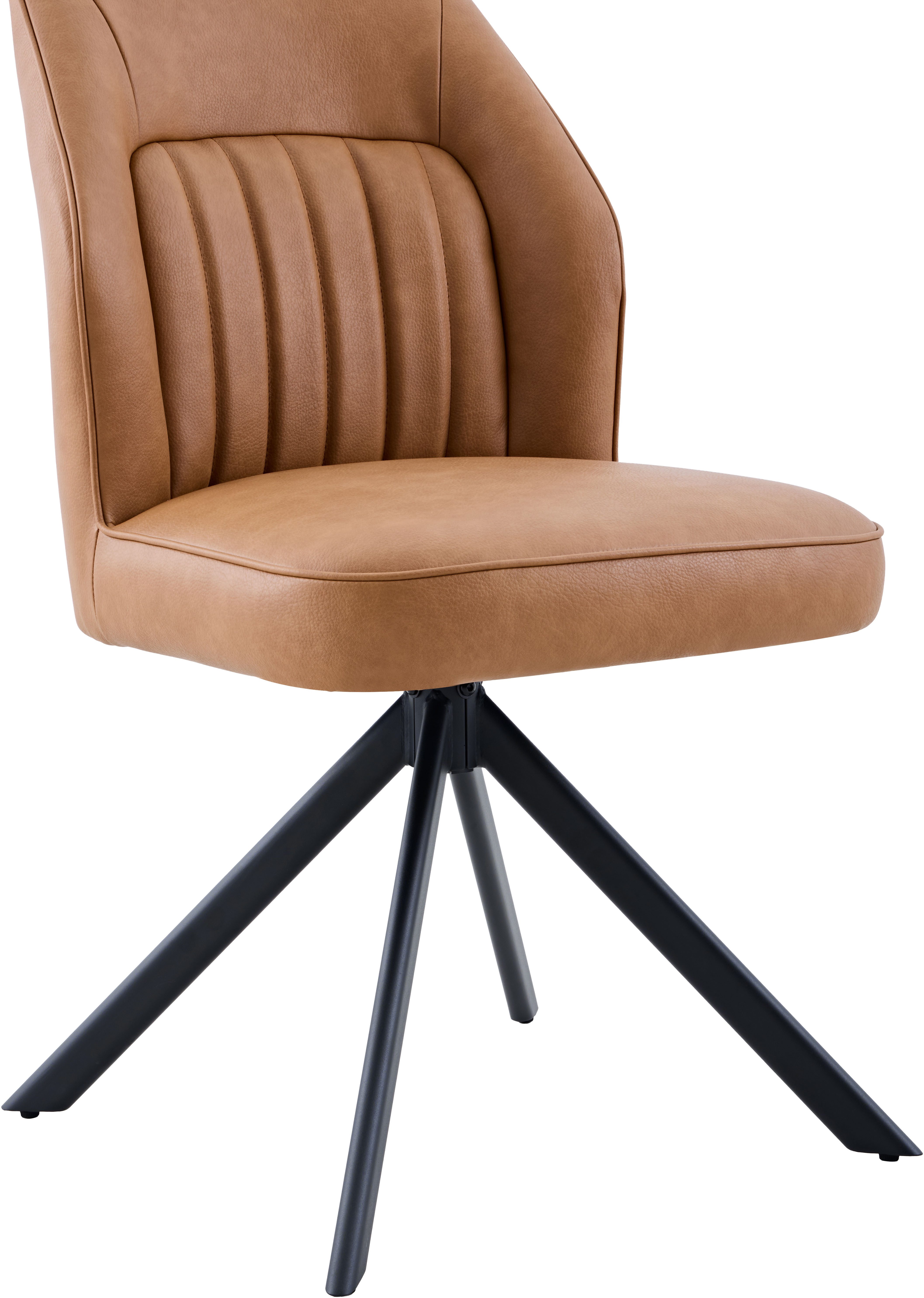 HELA 4-Fußstuhl PRIZZI (Set, 1 St), 4-Fuß, 360° drehbar, Gestell oval, gepolstert, Lederoptik