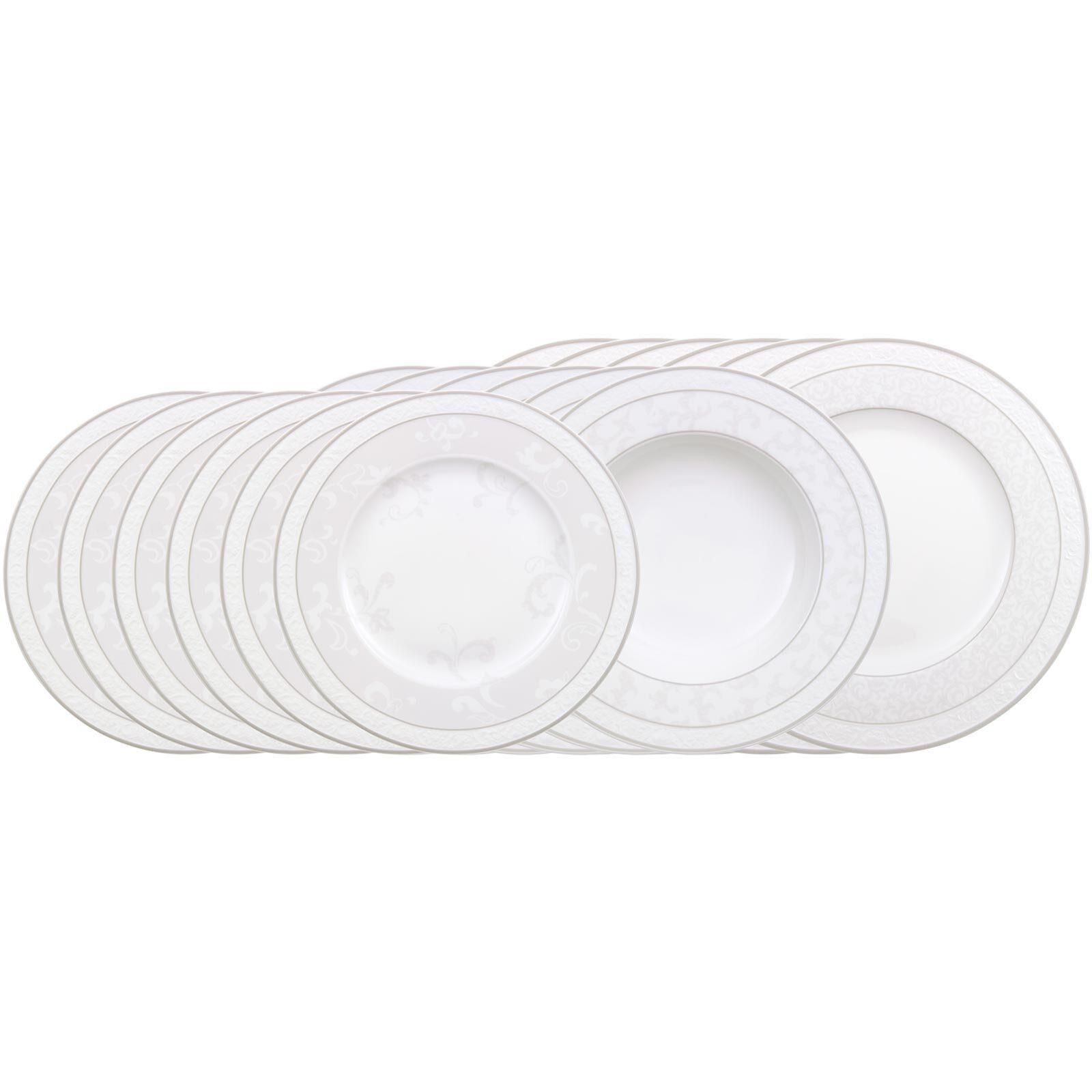 Villeroy & Boch Kombiservice Gray Pearl Teller-Set 18er Set (18-tlg), 6 Personen, Porzellan