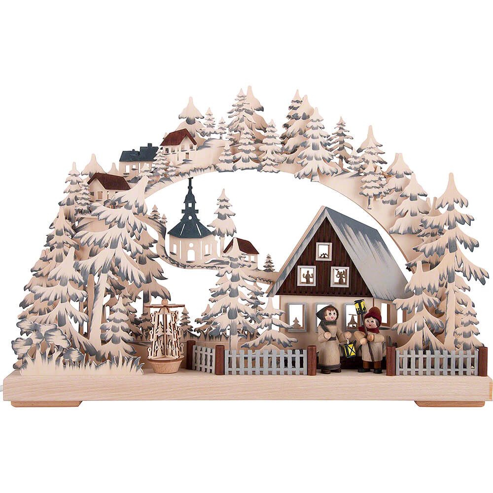 RATAGS Kunsthandwerk Schwibbogen Schwibbogen Laternenschein grau (43x30cm) von RATAGS Holzdesign