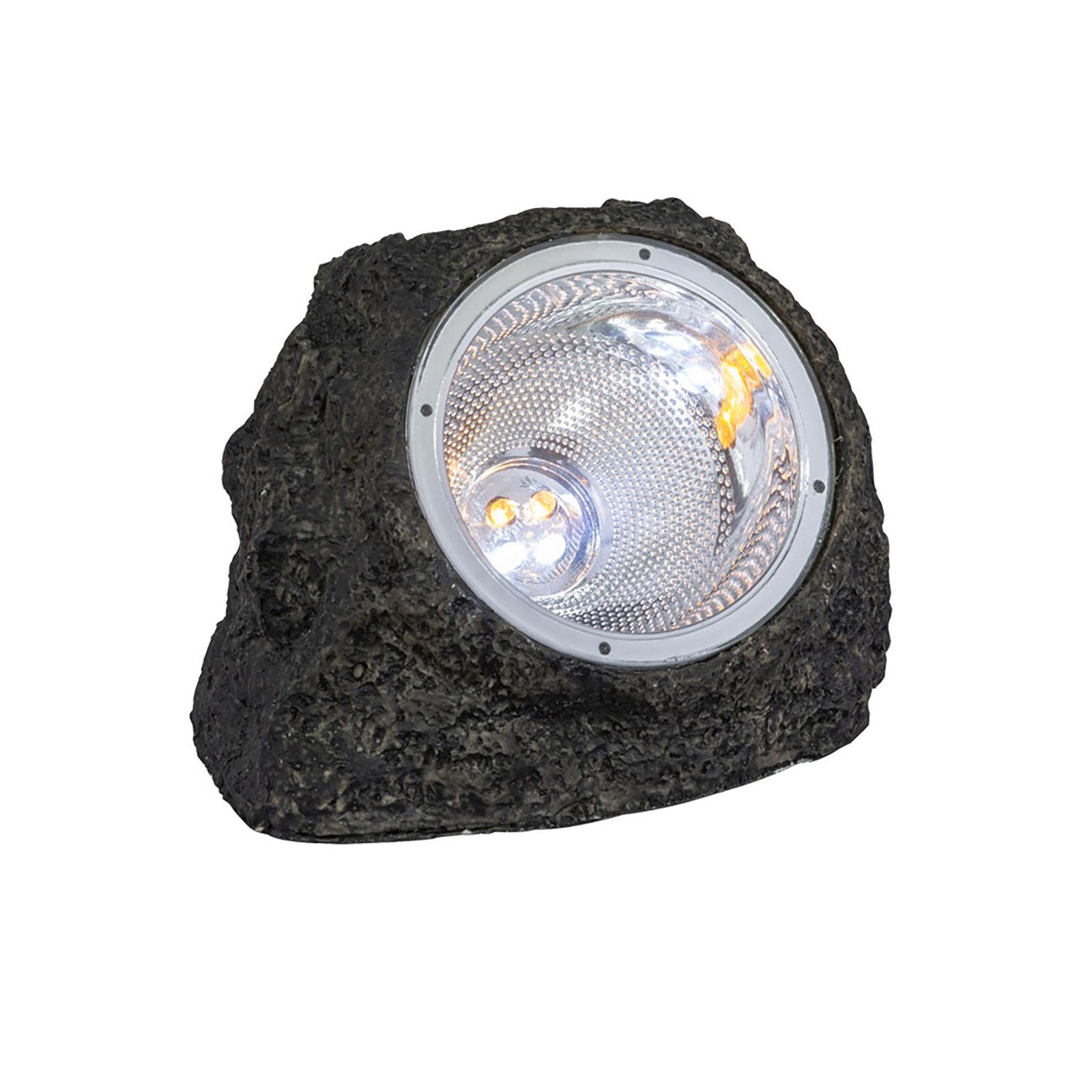 bmf-versand LED Solarleuchte Solarleuchte Garten Stein Optik 6er Set Dekolampe Solarlampe Außen, Außenlampe, LED fest integriert, Warmweiß, Solarsteine