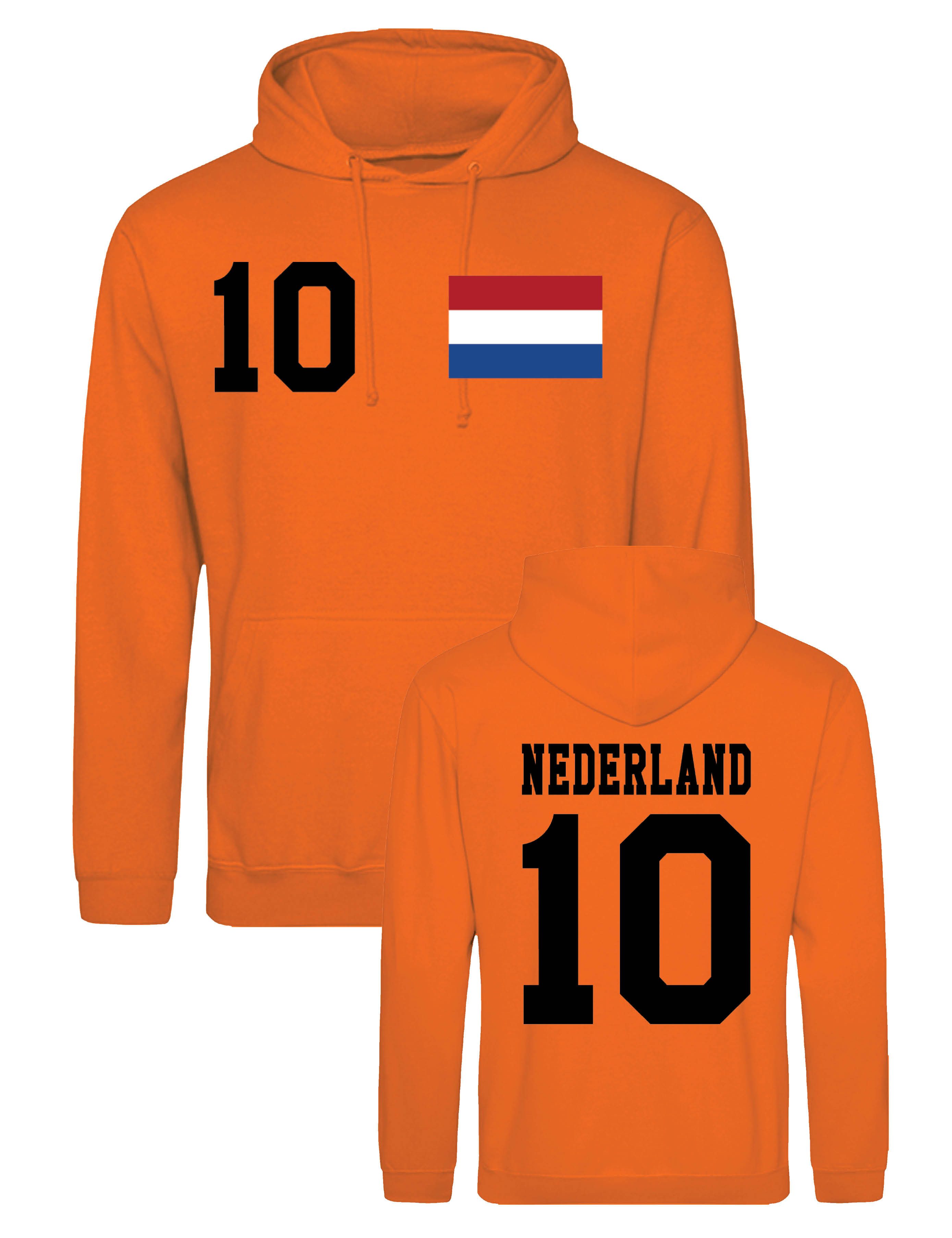 Kapuzenpullover Herren Hoodie Pullover "Nederland" Aufdruck Fußball Holland Männer