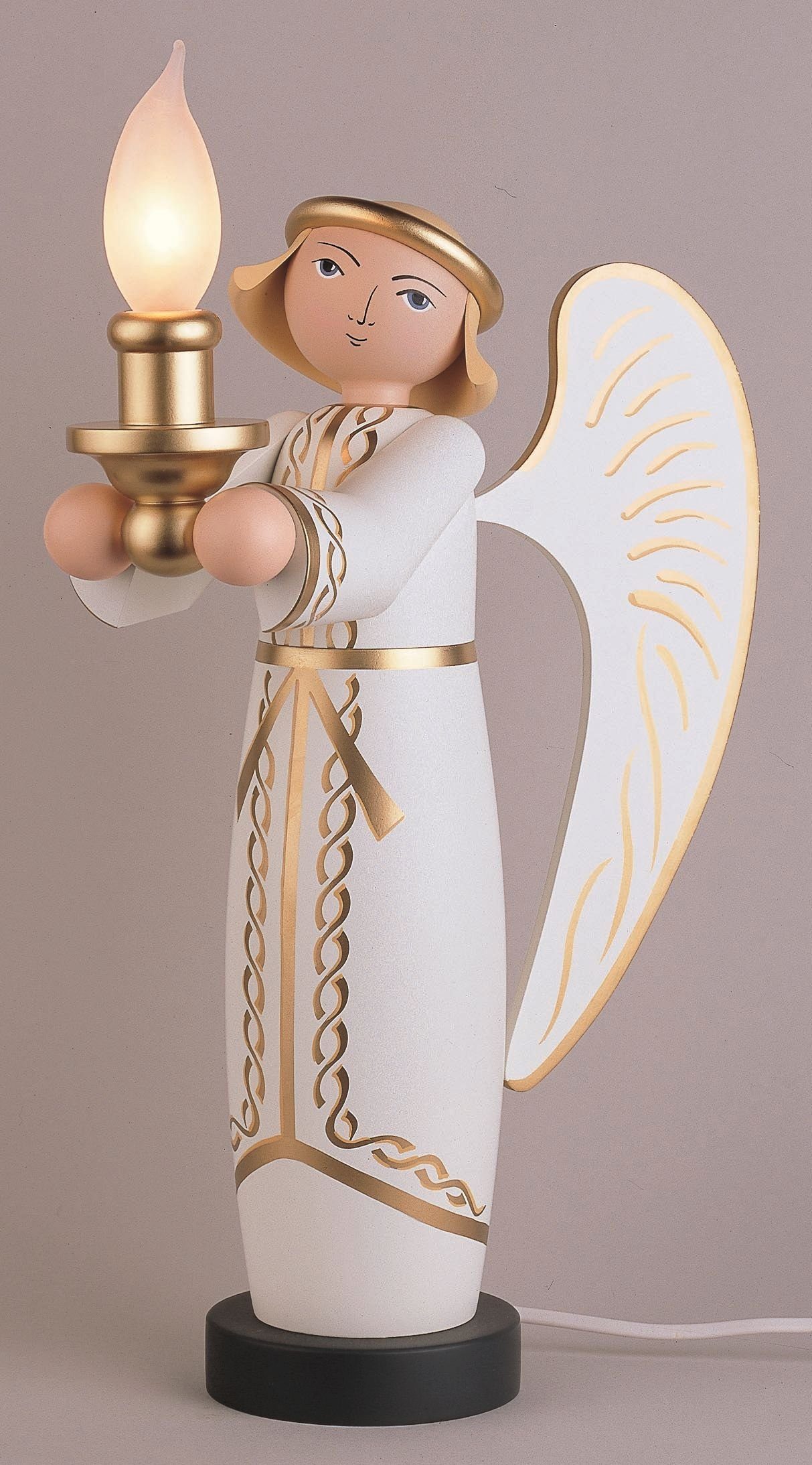 KWO Kunstgewerbe-Werkstätten Olbernhau GmbH Engelfigur Weihnachtsdekoration Engel mit Beleuchtung BxTxH= 16x30x45cm NEU