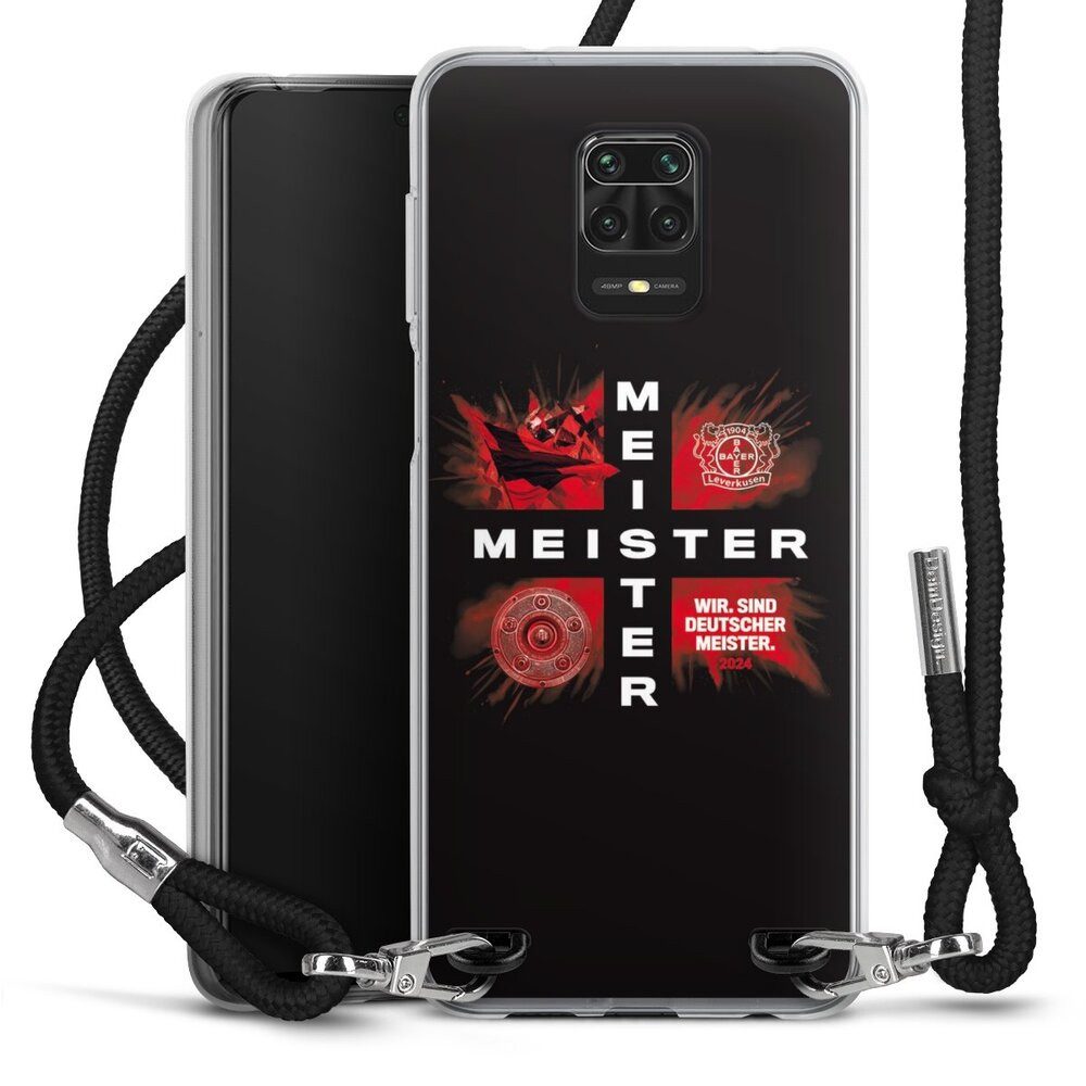 DeinDesign Handyhülle Bayer 04 Leverkusen Meister Offizielles Lizenzprodukt, Xiaomi Redmi Note 9 Pro Handykette Hülle mit Band Case zum Umhängen