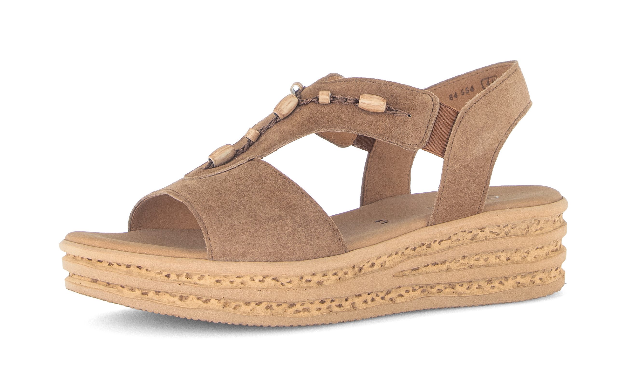 Gabor Keilsandalette Plateau, Sommerschuh mit modischen Schmuckelementen