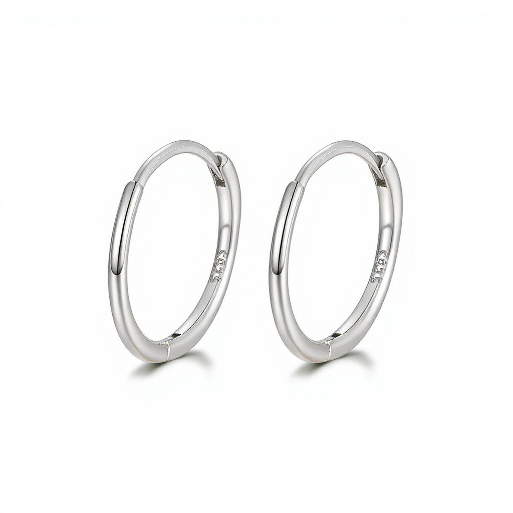 KARMA Paar Creolen Silber925 Silber oder Gold Ohrringe 10 od 15 mm Durchmesser (Geschenk für Sie, Damenschmuck Damencreolen), Damenohrringe Ohrschmuck Kreolen