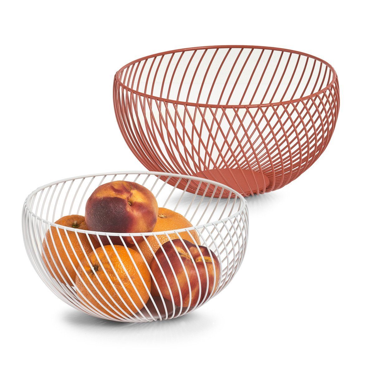 Zeller Present Obstschale Obstkorb aus Metall, Ø 26,5 cm, rot, ZELLER - ZELLER, (einzeln)