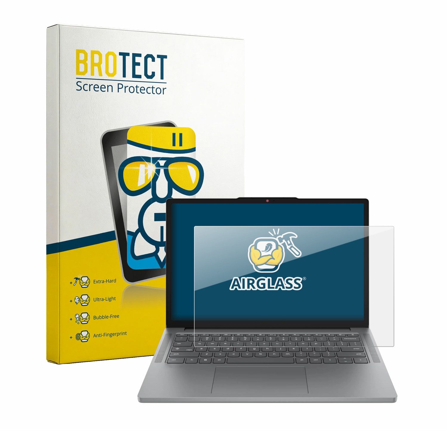 BROTECT Displayschutzglas Folie für Lenovo Chrome 14M8911, Schutzfolie Glas Panzer Display Schutz klar