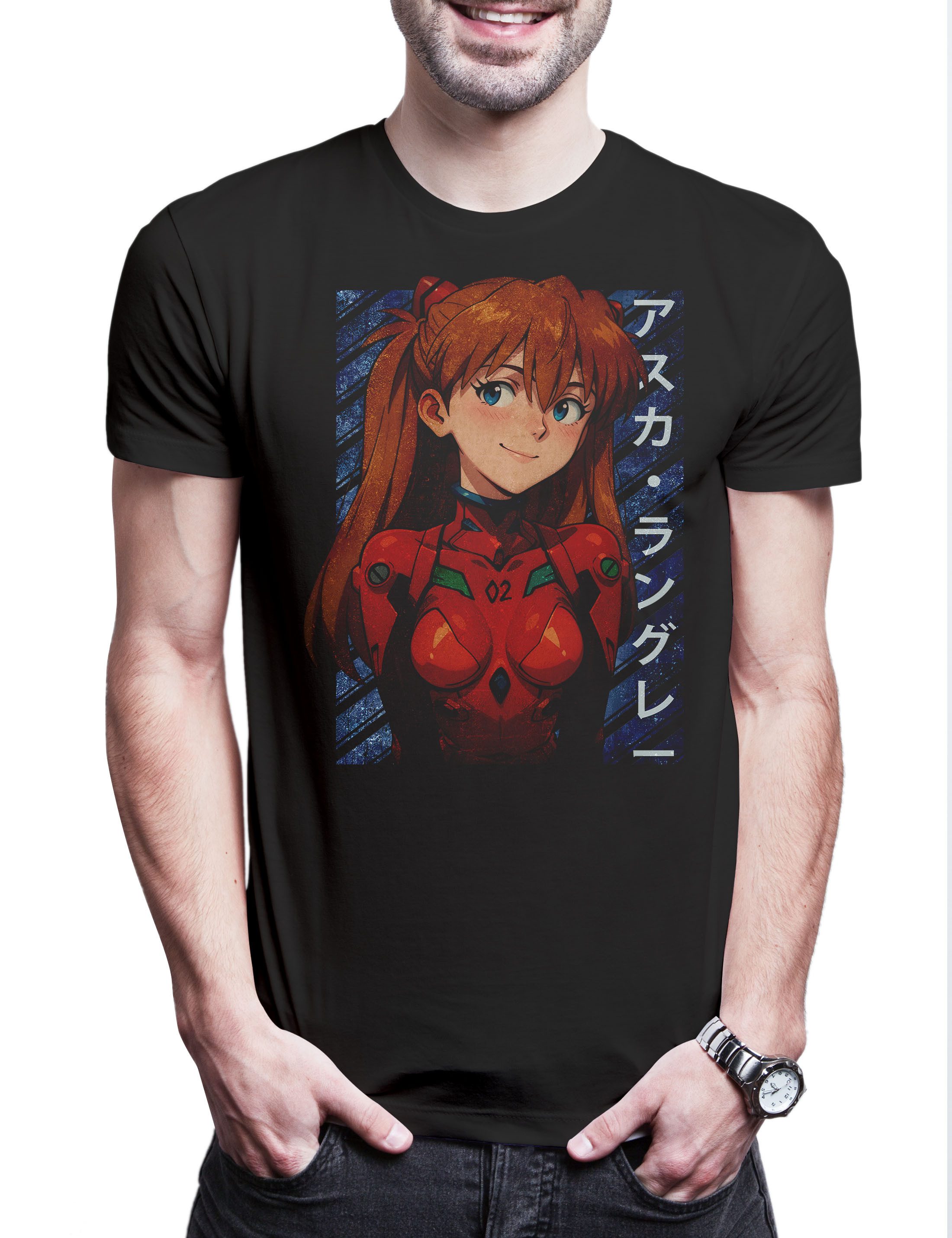 Print-Shirt Asuka Langley Souryuu Herren T-Shirt Genesis Nerv Asuka Neon Gendo