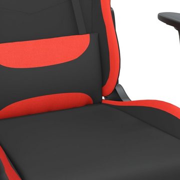 vidaXL Bürostuhl Gaming-Stuhl mit Fußstütze Drehbar Schwarz und Rot Stoff Gaming Sessel