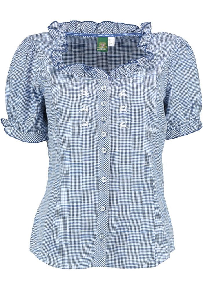OS Trachten Trachtenbluse Trachtenbluse Editha jeansblau