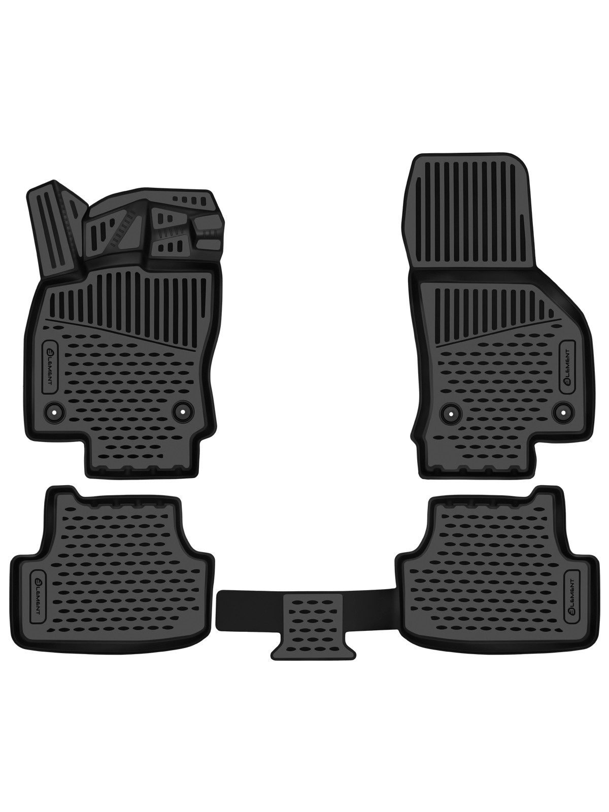 LEMENT Auto-Fußmatten 3D-Gummimatten passend für VW Golf 8 ab 2019 (4 St), für Volkswagen Golf Pkw, Passgenau