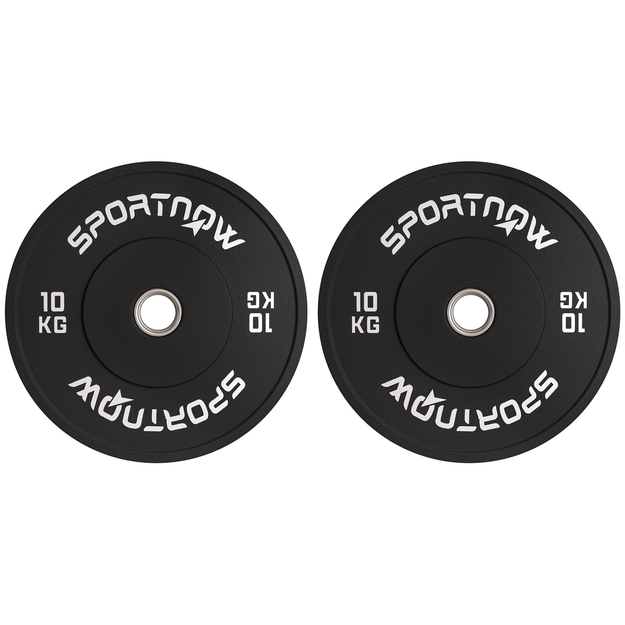 SPORTNOW Hantelscheiben 2er-Set, 2 x 10kg Gewichte, 20 kg, für 5 cm Hantelstange, Ø 50 mm Bohrung, Schwarz