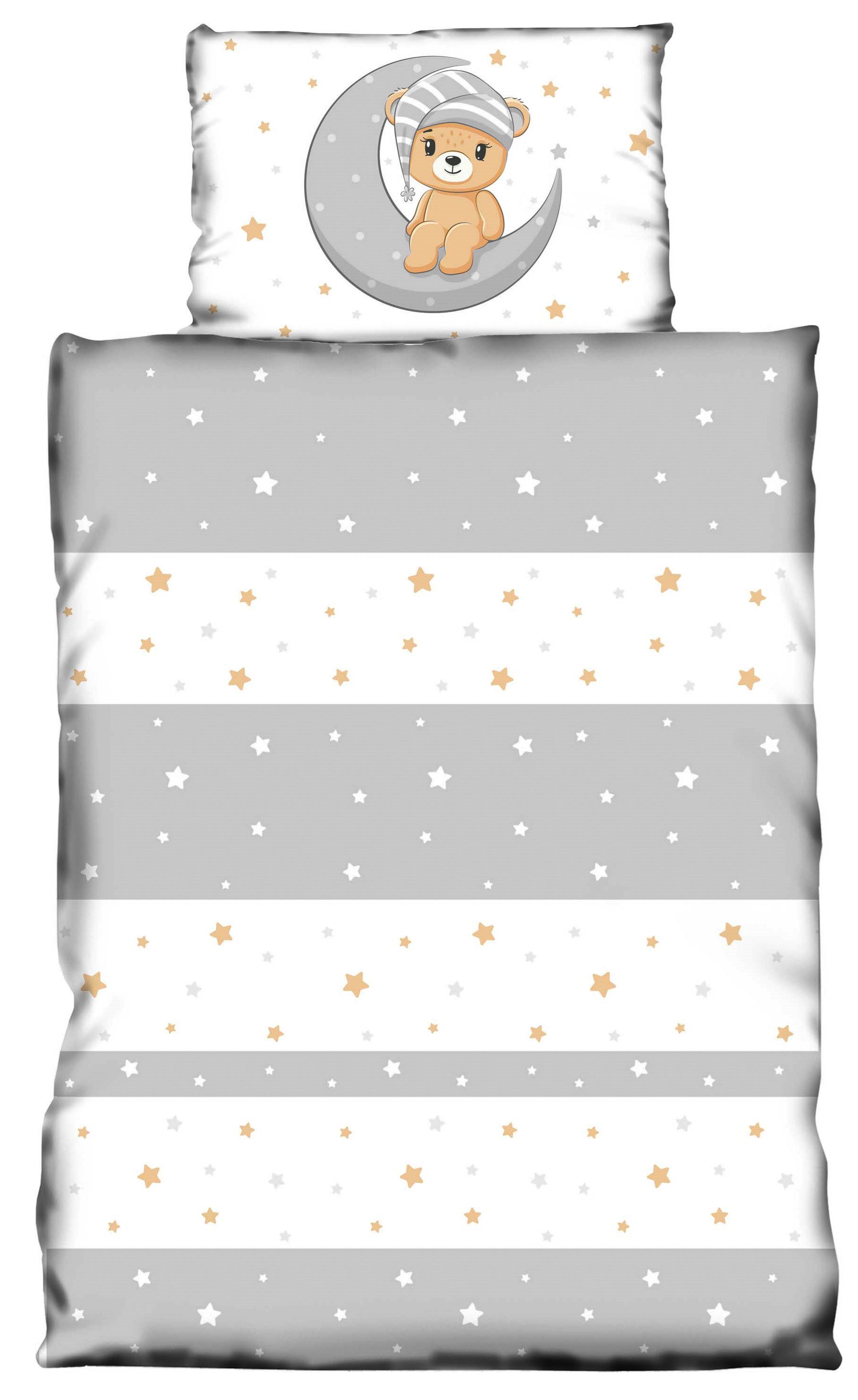One Home Babybettwäsche Teddy Bären, Mikrofaser, 2 teilig, Mond und Sterne günstig online kaufen