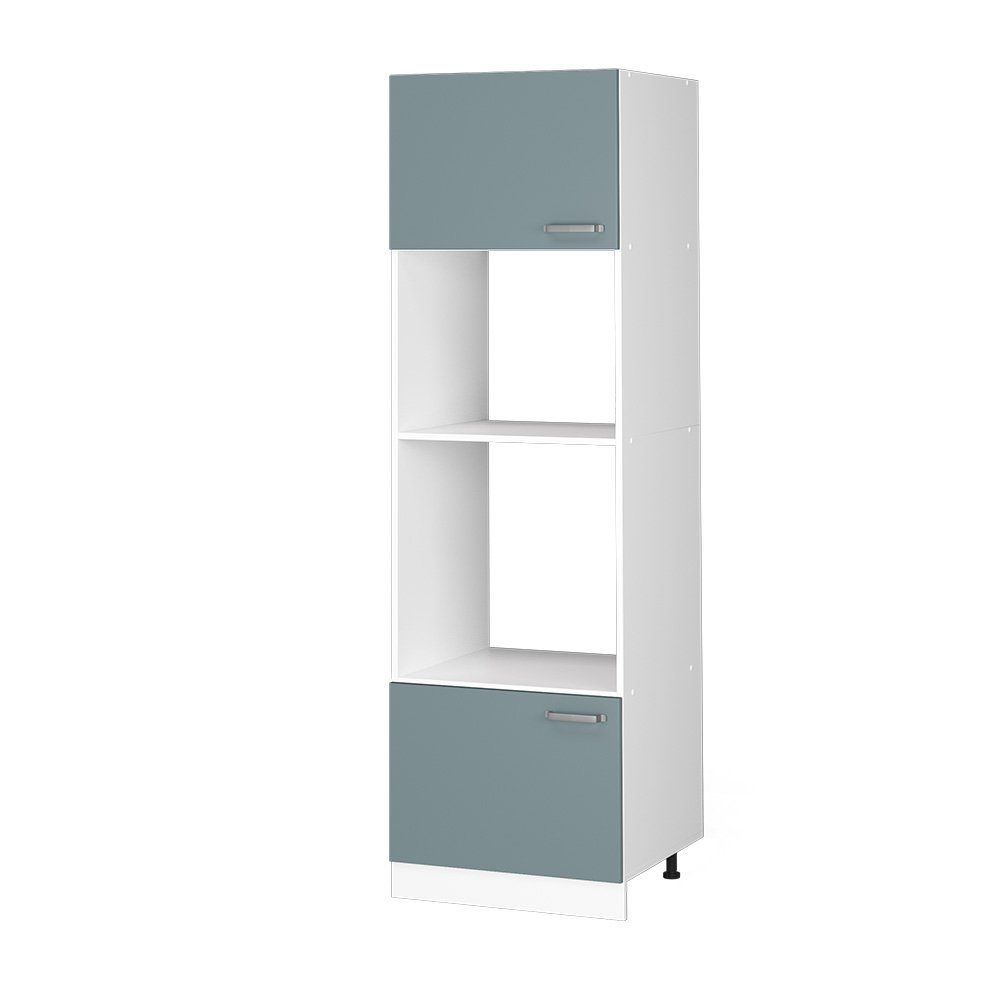 Vicco Mikrowellenumbauschrank R-Line, Blau-Grau/Weiß, 60 cm günstig online kaufen