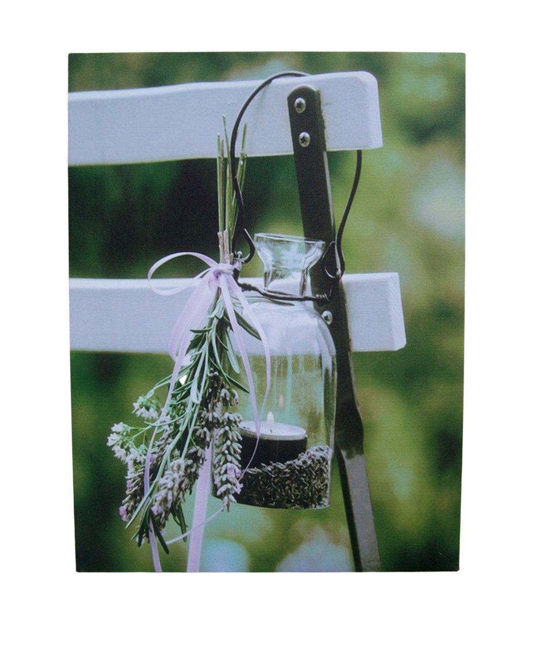 Deko-Impression LED-Bild LED Bild, Flasche, Lavendel, Stimmungslicht, Leinwand a. Holzrahmen, (1 St)