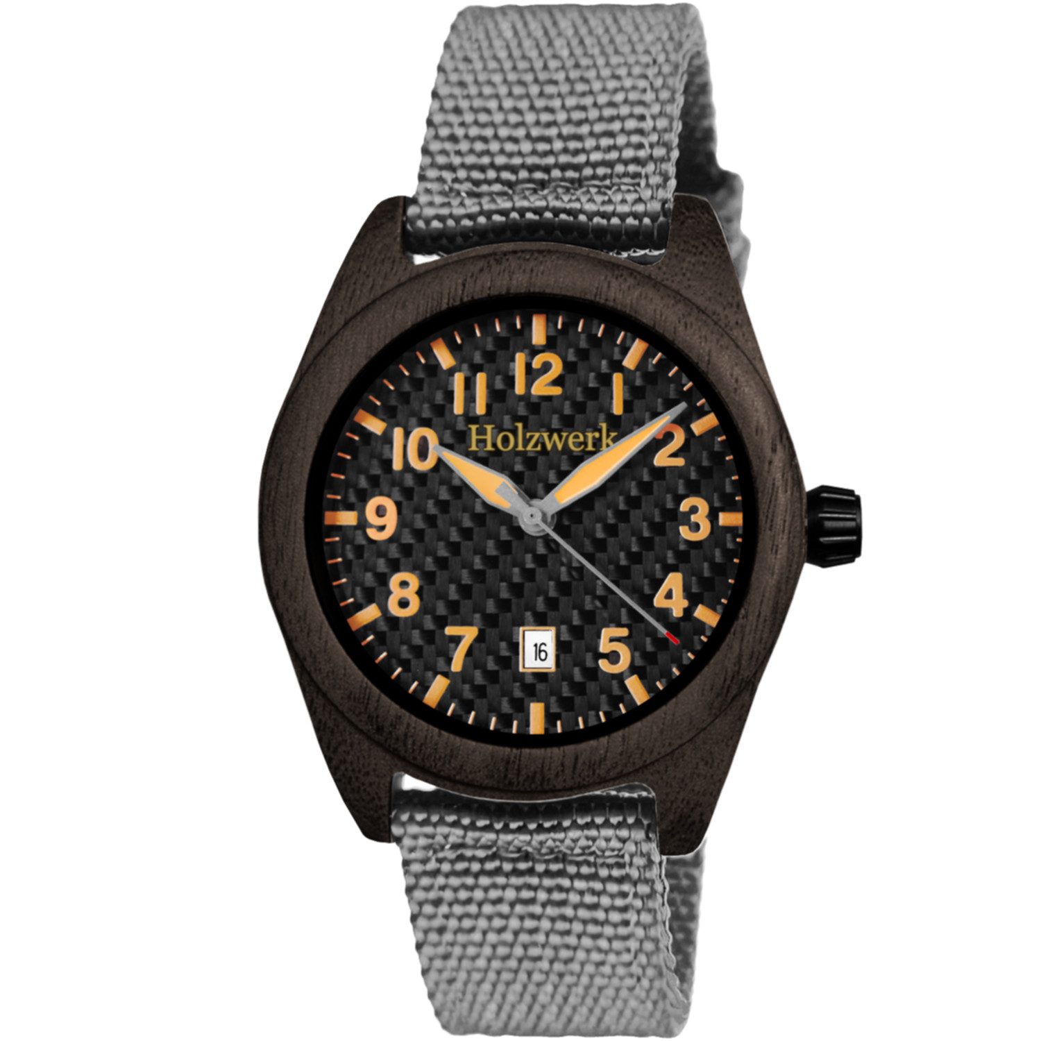 Quarzuhr Damen und Herren Nylon, Textil & Holz Armband Uhr