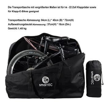 smartEC Fahrradtasche (1-tlg., 1 x Transporttasche, 1 x Aufbewahrungstasche), reißfest kratzfest wasserdicht Picknickunterlage Aufbewahrungsbeutel