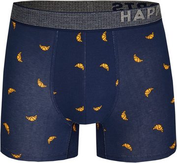 HAPPY SHORTS Trunk 2 Happy Shorts Pants Jersey Trunk Herren Boxershorts marine grau Croissant (1-St)